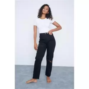 Image of I Saw It First Black Thigh Rip Mom Jean - Black