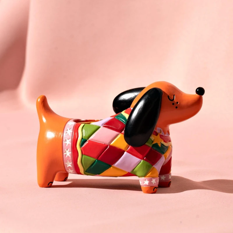 Image of Raspberry Blossom Dog Shaped Candle Holder Multi unisex