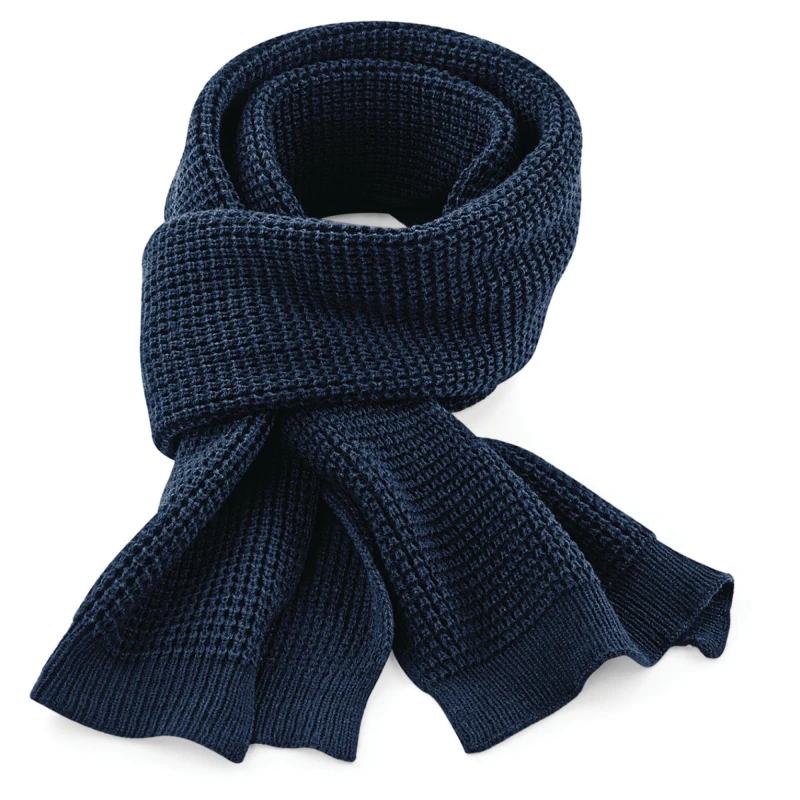 Image of Beechfield Beechfield Men Classic Waffle Scarf in Navy Navy One Size Male 5063417922919