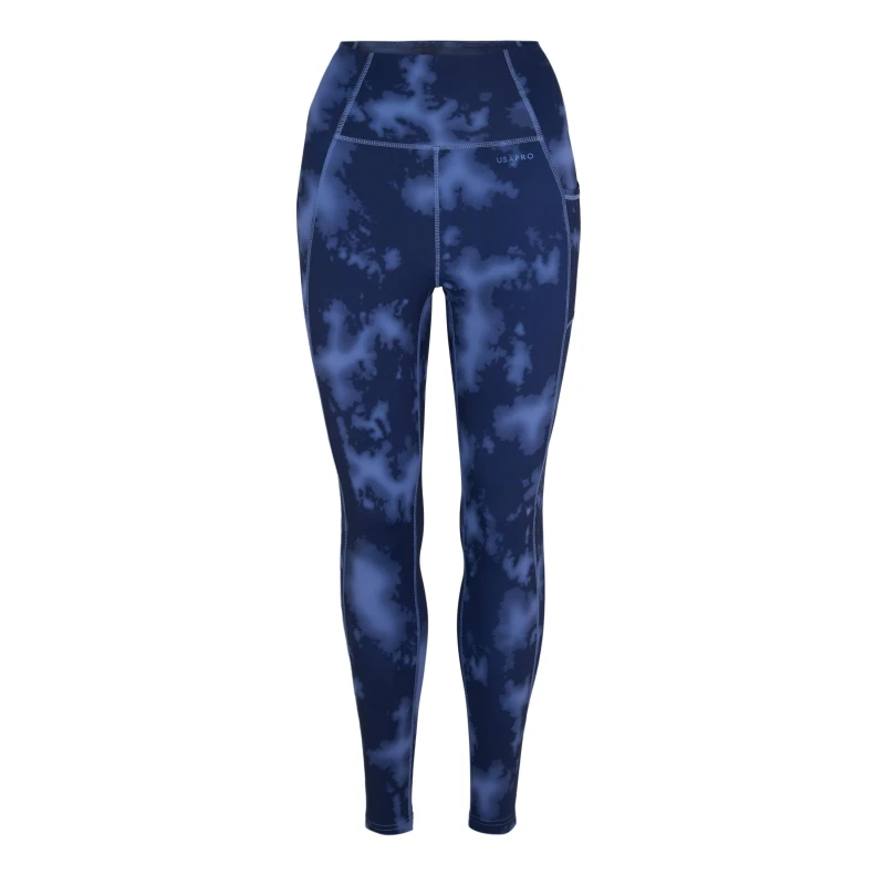 Image of USA Pro USAPro Core High Rise Leggings Womens Navy Acid Dye female 8 (36)