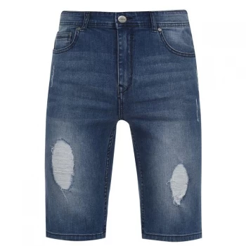 Image of Fabric Denim Shorts Mens - Mid Wash