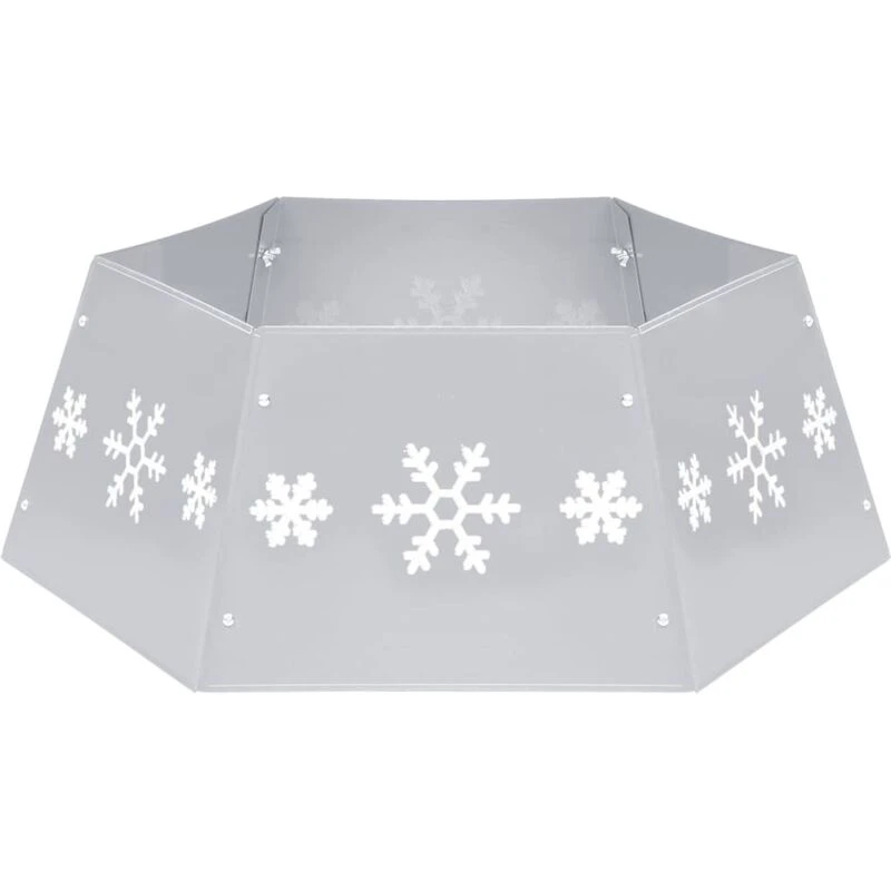 Image of VIDAXL Christmas Tree Skirt Silver and White Ø68x25cm Vidaxl 8720286454251