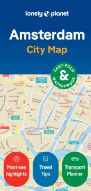Image of Lonely Planet Amsterdam City Map : Durable, Waterproof, Easy-Fold Planning Map with Attractions & Walking Tours Sheet map, folded