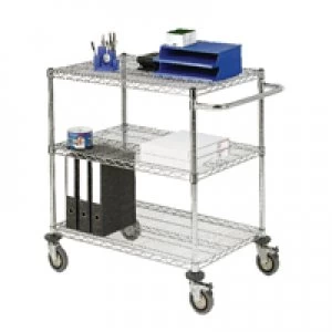 Image of Slingsby 3-Tier Chrome Mobile Trolley 372996