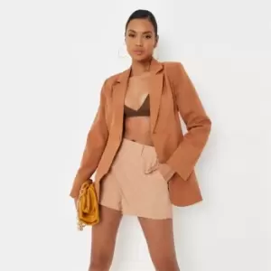 Image of Missguided Tailored Basic Shorts - Neutral