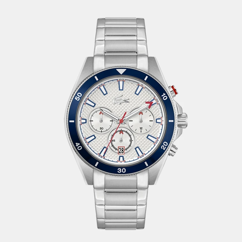 Image of Lacoste Mens Mainsail Watch White/Steel male One Size