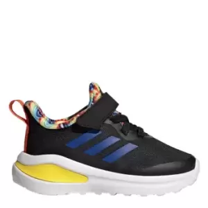 Image of adidas FortaRun Sport Running Elastic Lace and Top Strap - Core Black / Royal Blue / Impa