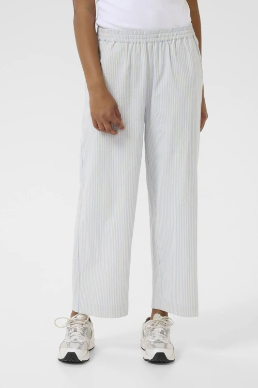 Image of Kaffe Womens KaNaya Culotte Cropped Trousers in Pale Blue Size: 10 Pale Blue Female 10