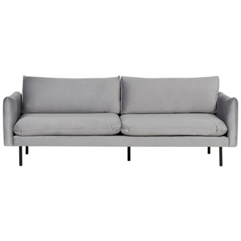 Image of Beliani Sofa 3 Seater Vinterbro Velvet Grey