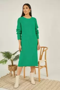 Image of Green Knitted Midi Dress