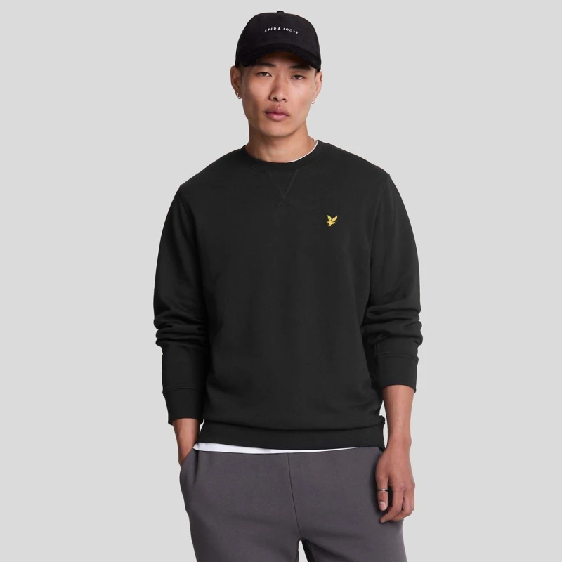 Image of Lyle and Scott Football For All Graphic Sweatshirt Black male XS