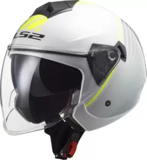 Image of LS2 OF573 Twister Luna Jet Helmet, white-silver, Size L, white-silver, Size L