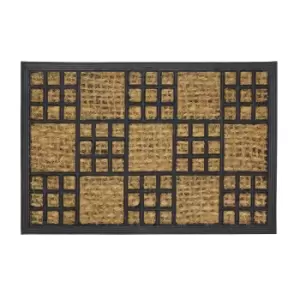 Image of JVL Alba Tuffscrape Door Mat - Chequered