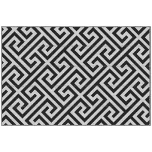 Image of Outsunny 121X182Cm Reversible Outdoor Rug Portable Plastic Straw Rv Camping Mat - Black