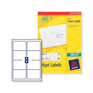 Image of Avery J8165-25 Addressing Labels 99.1 x 67.7mm White Pack of 200 Labels