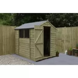 Image of Forest Garden 7 x 5ft Apex Overlap Pressure Treated Shed with Assembly