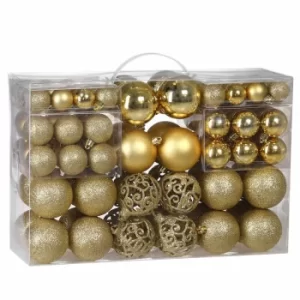 Image of Christmas Tree Baubles Set Xmas Balls Decorations Ornaments Sphere Colour Choice gold (de)