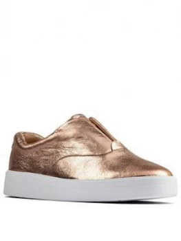Image of Clarks Hero Step Leather Trainer - Rose Gold