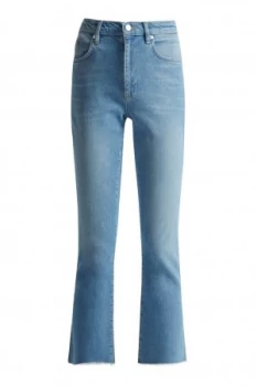 Image of French Connection Ash Denim Cropped Kick Flare Jeans Blue