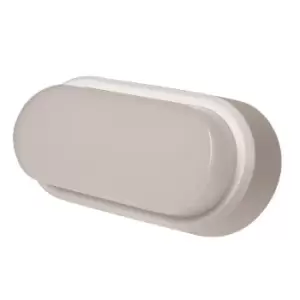 Image of Robus Ohio White/Black Trims 8W Oval Bulkhead - Warm White