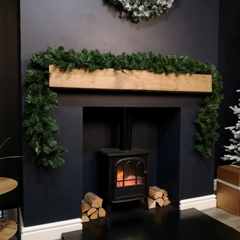 Image of 270cm (9ft) Indoor Plain Green Colorado Christmas Garland