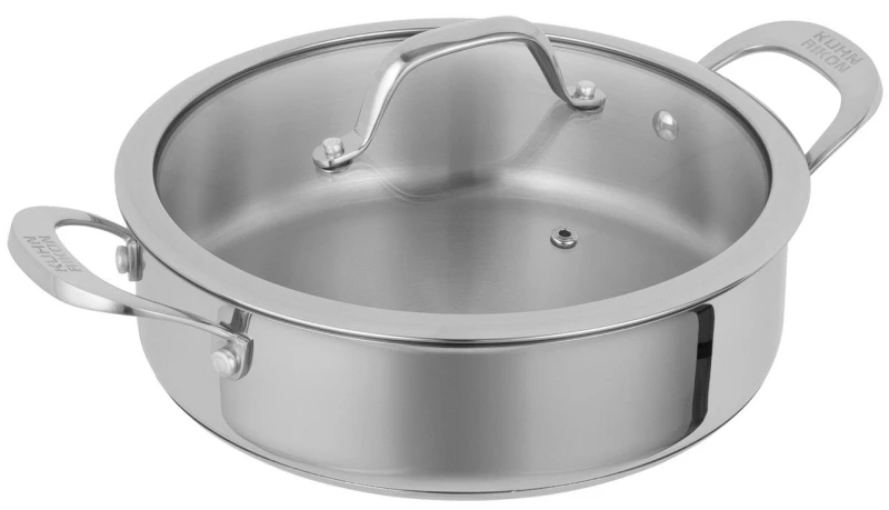 Image of Kuhn Rikon Allround Stainless Steel Uncoated Serving Pan, 24cm/3L in Silver Silver Unisex