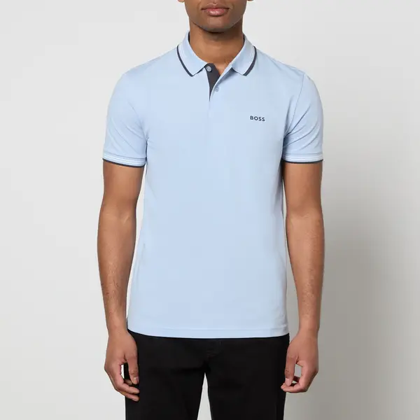 Image of BOSS Green Paul Stretch-Cotton Pique Polo Shirt - XL Purple Tops male 50506193-527 XL