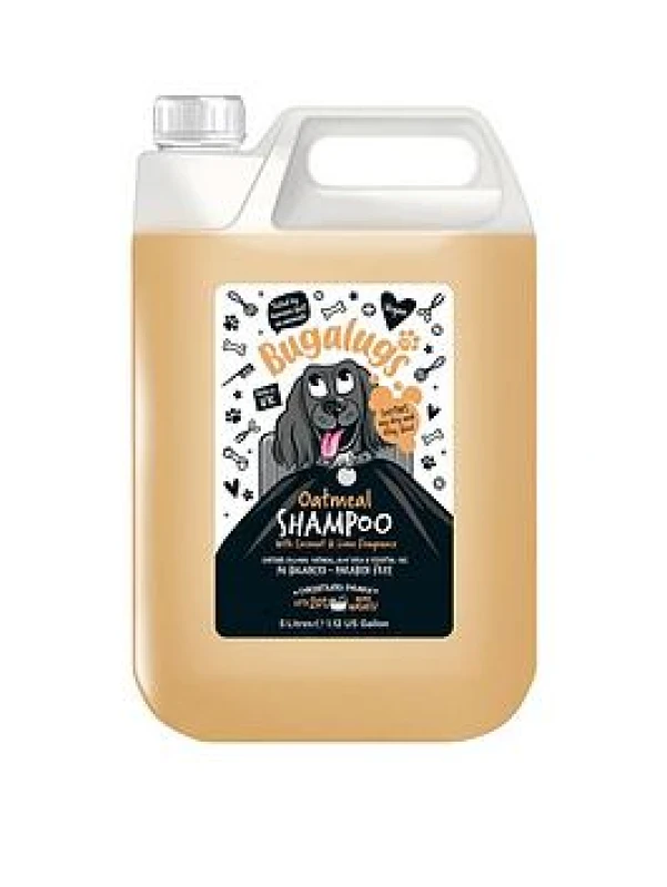 Image of BUGALUGS Oatmeal & Aloe Vera Dog Shampoo 5 Litre dog grooming shampoo products for smelly dogs with fragrance, best oatmeal puppy shampoo,