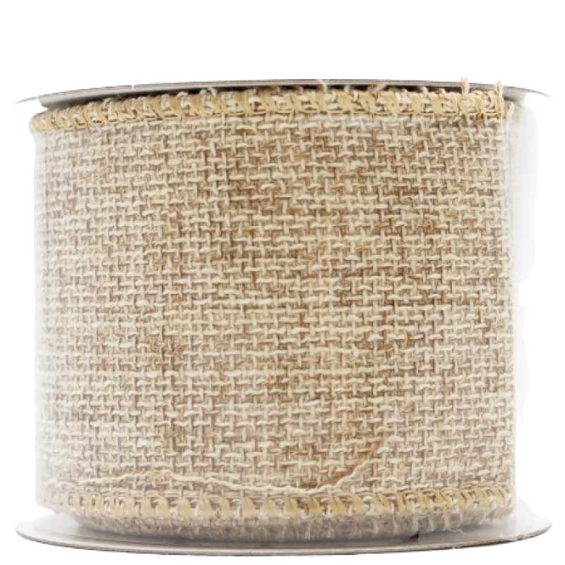 Image of Decoris Decorative Ribbon Nature - Snow & Spruce Snow-465995