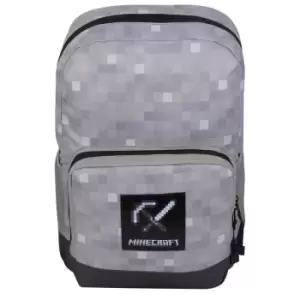 Image of Minecraft Childrens/Kids Badge Backpack (One Size) (Black/Heather Grey) - Black/Heather Grey