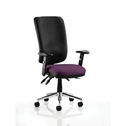 Image of Dynamic Independent Seat & Back Task Operator Chair Height Adjustable Arms Chiro Black Back, Tansy Purple Seat High Back