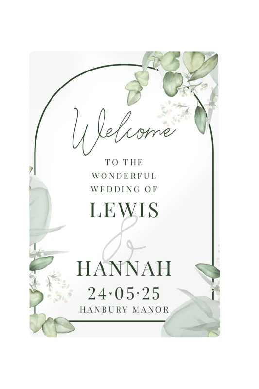 Image of Personalised Memento Company Personalised Message Botanical Wedding Sign