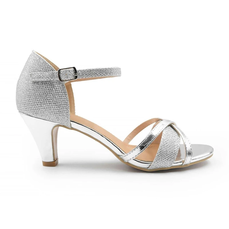 Image of Where's That From 'Artemis' Mid High Heels Silver