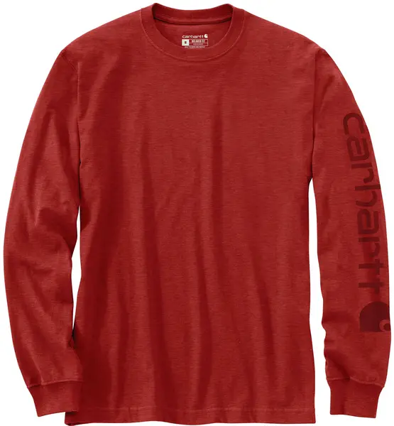 Image of Carhartt Logo Longsleeve, red, Size L