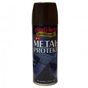 Image of Plastikote Metal Protekt Aerosol Spray Paint Brown 400ml