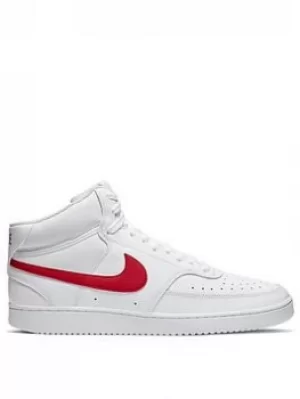 Image of Nike Court Vision Mid, White/Red, Size 7, Men