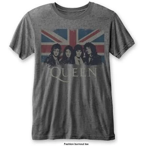 Image of Queen - Vintage Union Jack Unisex Medium T-Shirt - Grey