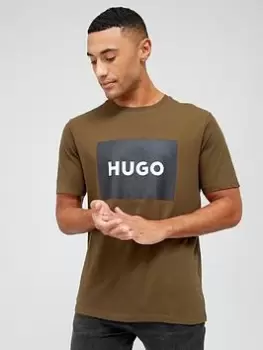 Image of Hugo Dulive Large Logo Dark Green T-Shirt