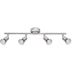 Image of Netlighting Merano Fayetteville 4 Light Ceiling Spotlight Bar Satin Nickel Metal