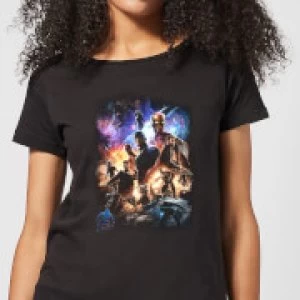 Image of Avengers Endgame Character Montage Womens T-Shirt - Black - 4XL