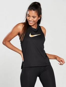 Image of Nike Running Metallic Miler Tank Black Size S Women