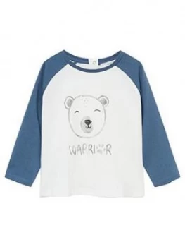 Image of Mango Baby Boys Warrior Long Sleeve T-Shirt - White
