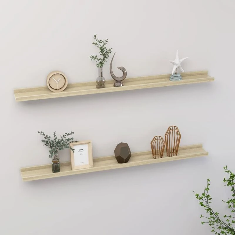 Image of VIDAXL Wall Shelves 2 pcs Sonoma Oak 100x9x3cm vidaXL 8720286417836