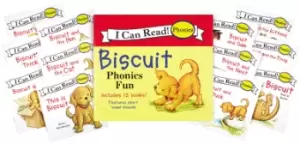 Image of biscuit 12 book phonics fun includes 12 mini books featuring short and long