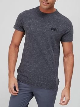 Image of Superdry Vintage Logo Embroidered T-Shirt - Charcoal Size M Men