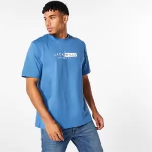 Image of Jack Wills Embroidered Print T-Shirt - Blue