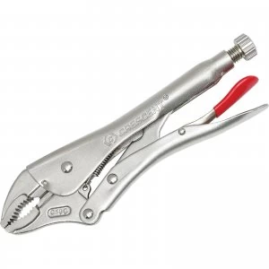 Image of Crescent Curved Jaw Locking Pliers With Wire Cutter 250mm