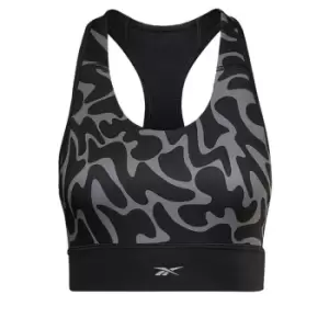 Image of Reebok Running Printed Sports Bra Womens - Black