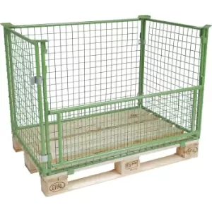 Image of eurokraft basic with flap, mesh size 50 x 50 mm, with flap, mesh size 50 x 50 mm, height 800 mm, green