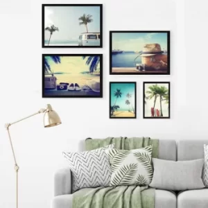 Image of SET_007 Multicolor Decorative Framed Painting (5 Pieces)